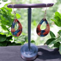 Thumbnail for Alcohol Ink Acrylic Dangle Earrings - Hand Designed Artistry - Dangle Earring - Charm and Char