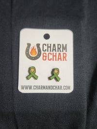 Thumbnail for Awareness Ribbon Wood Stud Earrings - Lifestyle Fashion Earring - Stud Earring - Charm and Char