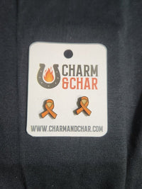 Thumbnail for Awareness Ribbon Wood Stud Earrings - Lifestyle Fashion Earring - Stud Earring - Charm and Char