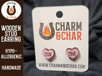 Thumbnail for Candy Heart Wood Stud Earrings - Valentine's Day Fashion Earring - Stud Earring - Charm and Char