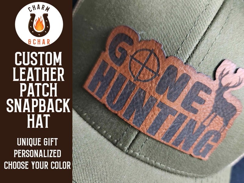 Gone Hunting Leather Patch Trucker Hats - Classic Colors - Trucker Hat - Charm and Char
