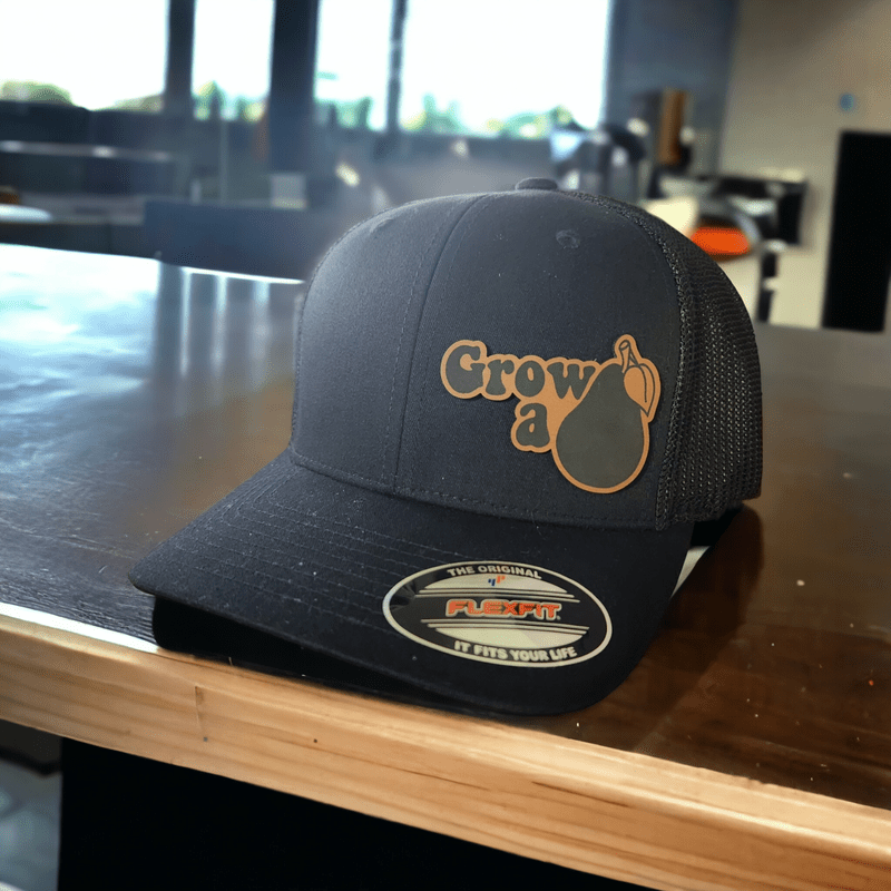 Grow a Pear Leather Patch Trucker Hat - Trucker Hat - Charm and Char