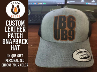 IB6UB9 Leather Patch Trucker Hat - Trucker Hat - Charm and Char