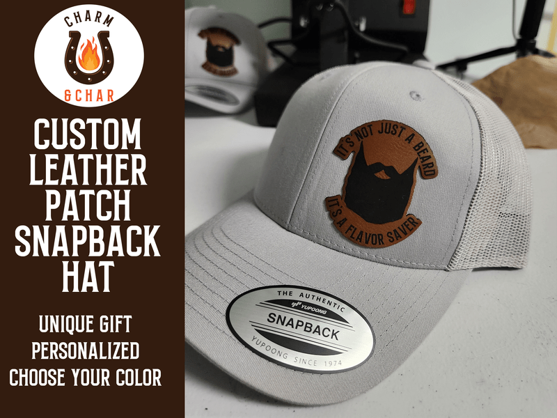 It's not just a Beard It's a Flavor Saver Leather Patch Trucker Hat for Beard Enthusiasts - Trucker Hat - Charm and Char