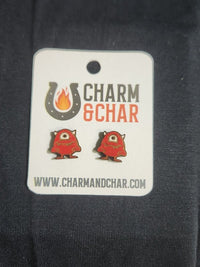 Thumbnail for Monster Wood Stud Earrings - Animal Fashion Earring - Stud Earring - Charm and Char