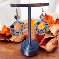 Thumbnail for Pink Halloween Acrylic Dangle Earrings - Unique Hand Designed Jewelry - Dangle Earring - Charm and Char