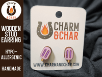 Thumbnail for Popsicle Wood Stud Earrings - Dessert Fashion Earring - Stud Earring - Charm and Char
