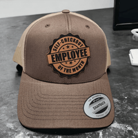 Thumbnail for Self - Checkout Employee of the Month Leather Patch Trucker Hat - Trucker Hat - Charm and Char