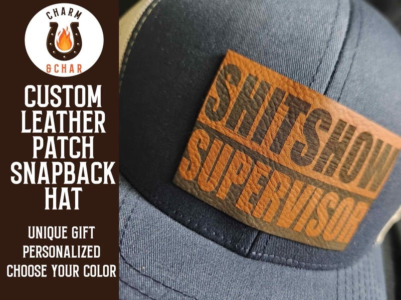 Shitshow Supervisor Leather Patch Trucker Hats - Classic Colors - Trucker Hat - Charm and Char