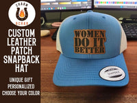 Thumbnail for Women Do it Better Leather Patch Trucker Hat - Trucker Hat - Charm and Char