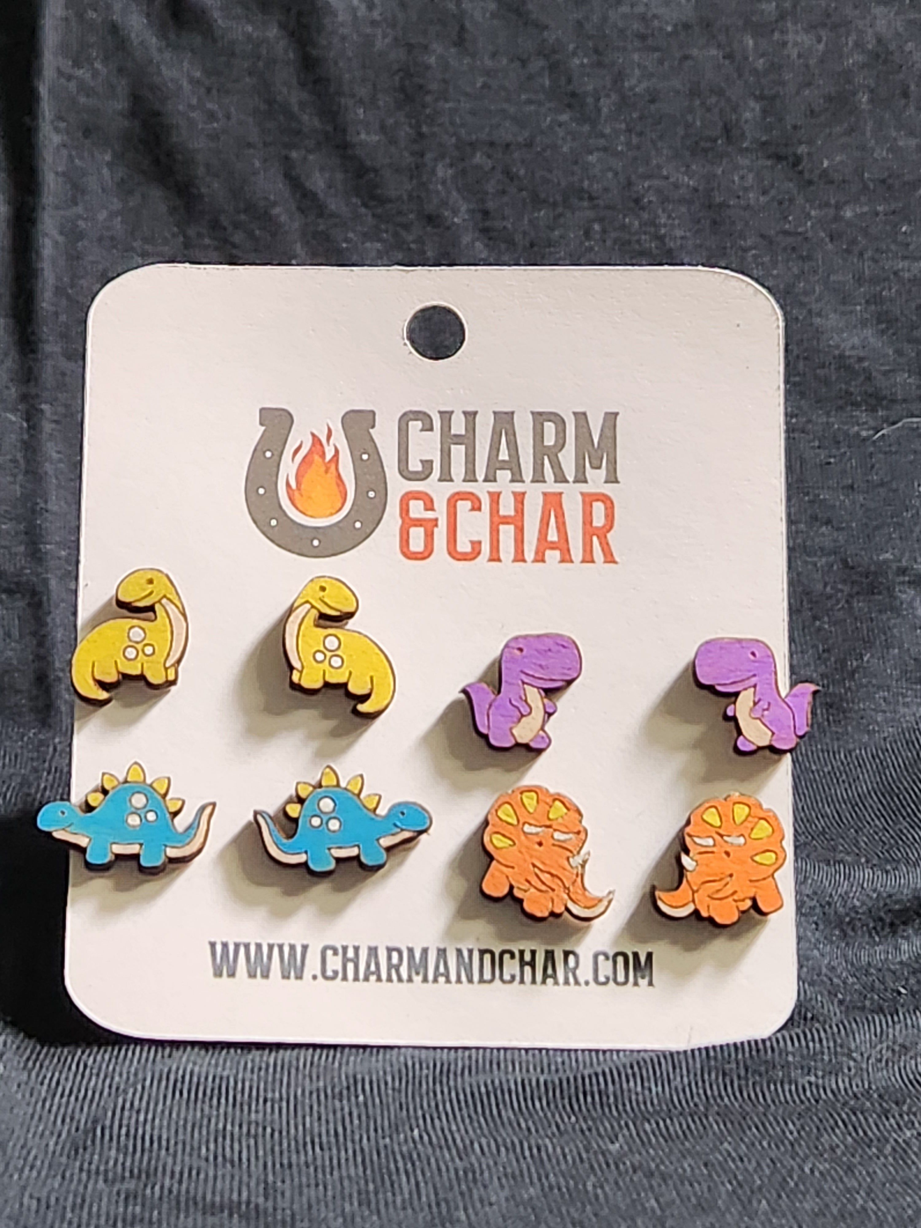 Discover Unique Wood Stud Earrings: Hand-Painted Designs from Charm and Char