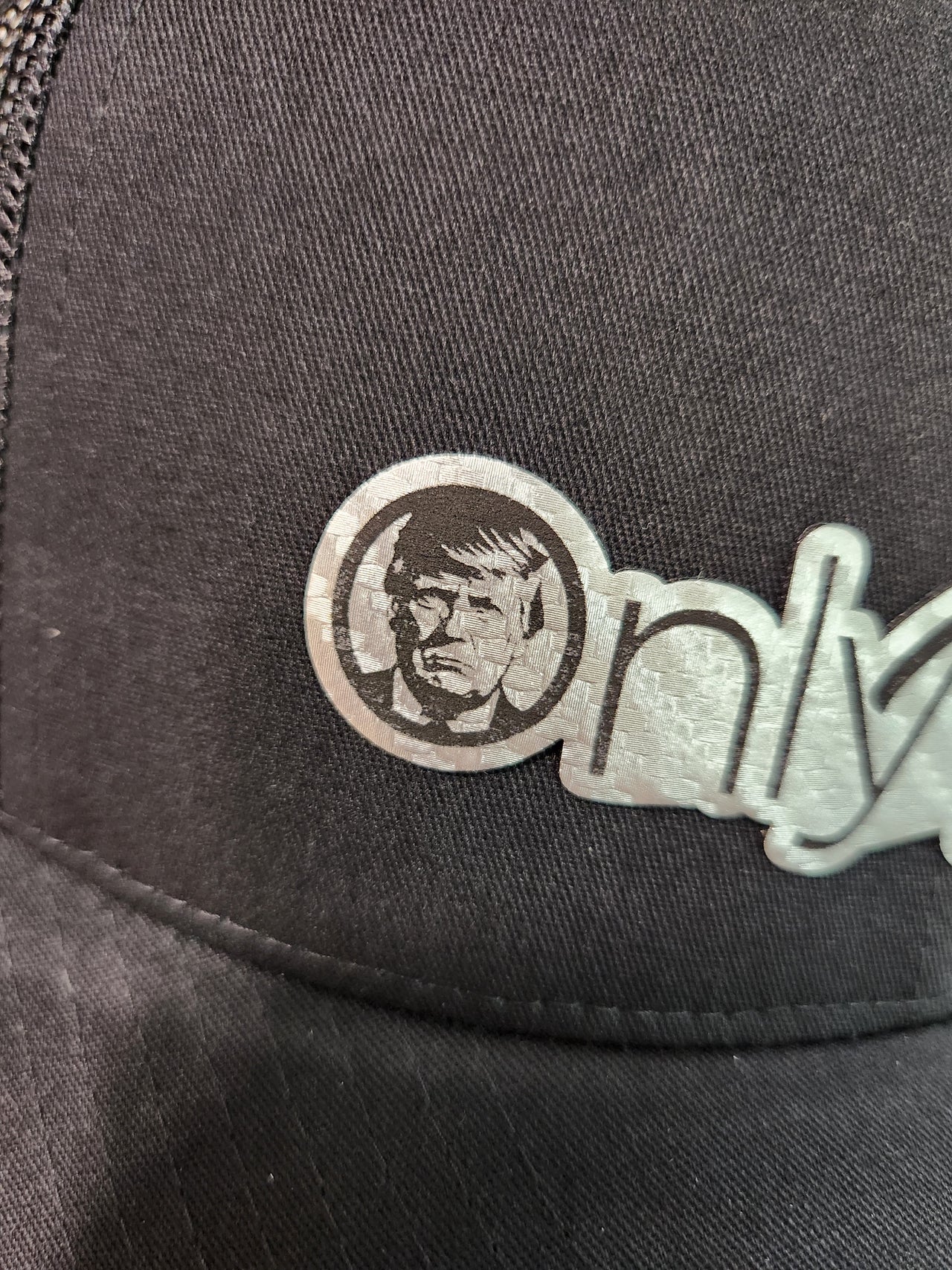 Only Felons Trump Face Trucker Hat | Political Humor Leather Patch Hat