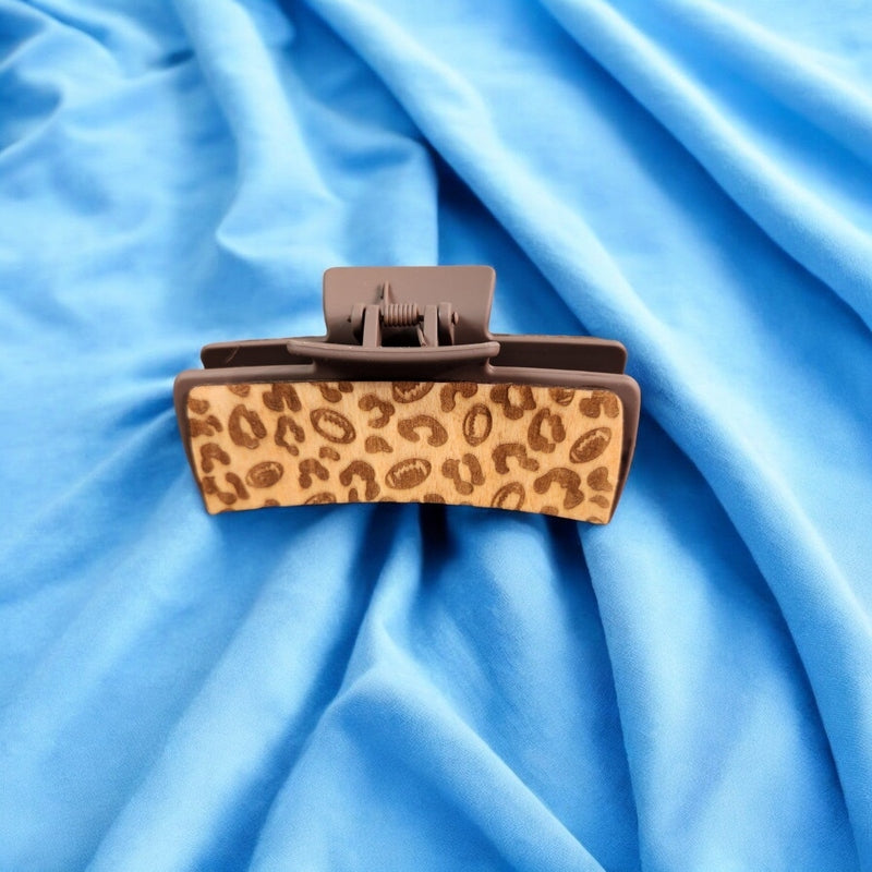 Large Football Cheetah Print Claw Clip