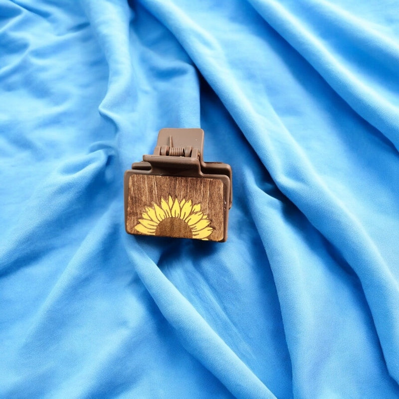 Small Sunflower Hair Claw Clip