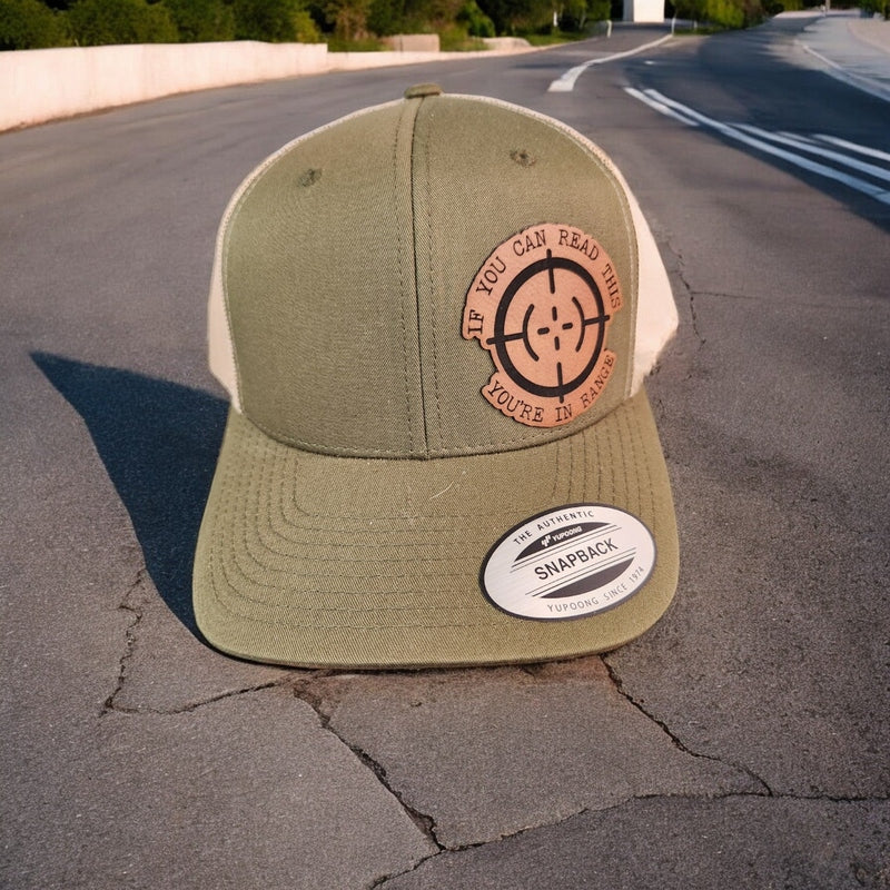 If You Can Read This, You're in Range Leather Patch Hat Moss/Khaki