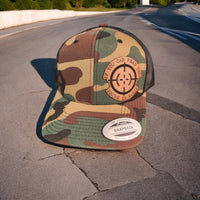 Thumbnail for If You Can Read This, You're in Range Leather Patch Hat Camo