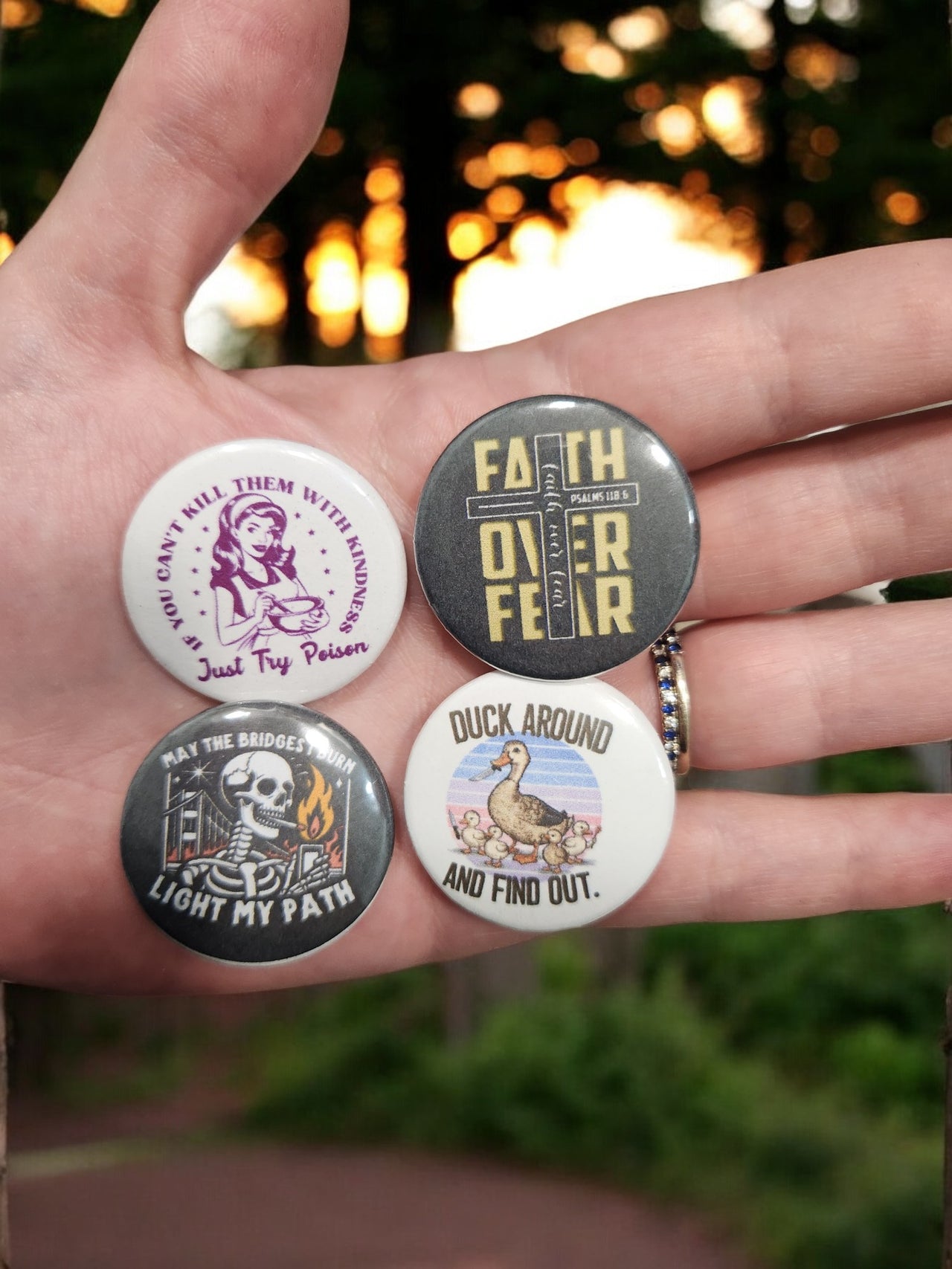 Faith Over Fear (Psalms 118:6) - 1.25" Pin-Back Button | Inspirational Statement