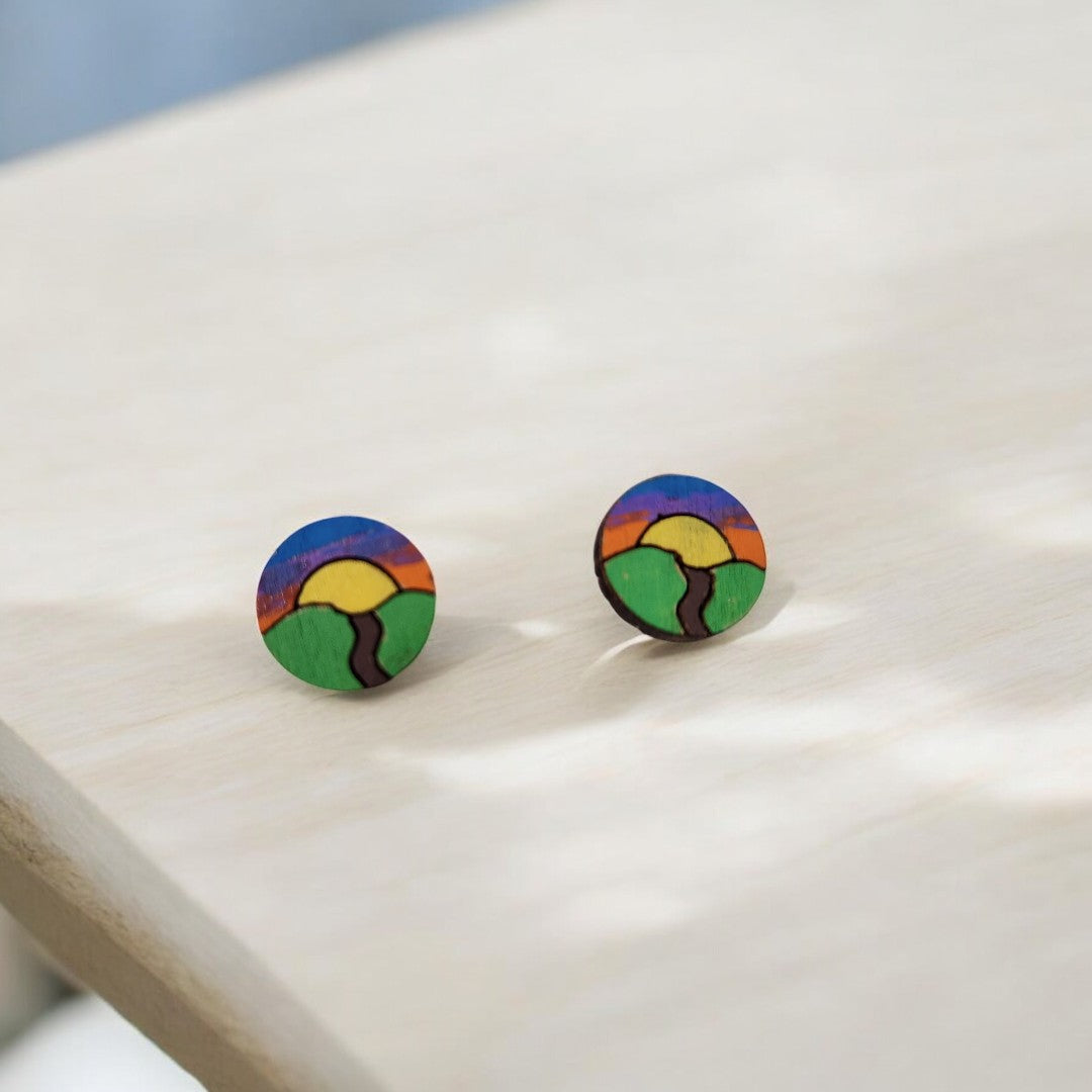 Sunset Horizon Stud Earrings