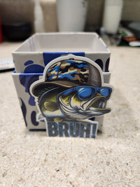Thumbnail for BRUH! Fish Sticker – Cool Camo Bass