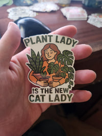Thumbnail for Plant Lady Is the New Cat Lady Sticker – Funny Plant Parent Vinyl