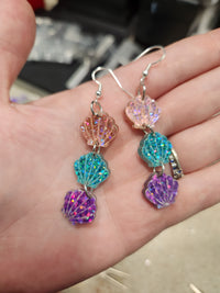 Thumbnail for Mermaid Dreams Seashell Dangle Earrings – Glittery Ocean-Inspired Jewelry