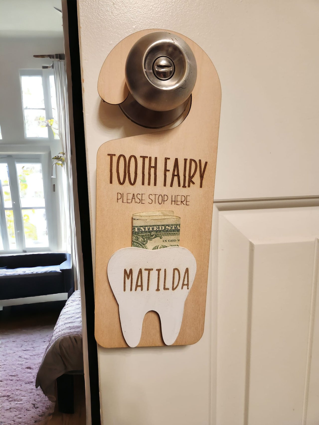 Custom Tooth Fairy Door Hanger: Personalized, Magical, and Enchanting!