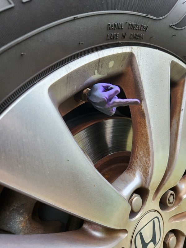 3D Printed Middle Finger Tire Caps - Funny Valve Stem for Cars - 3D Print - Charm and Char