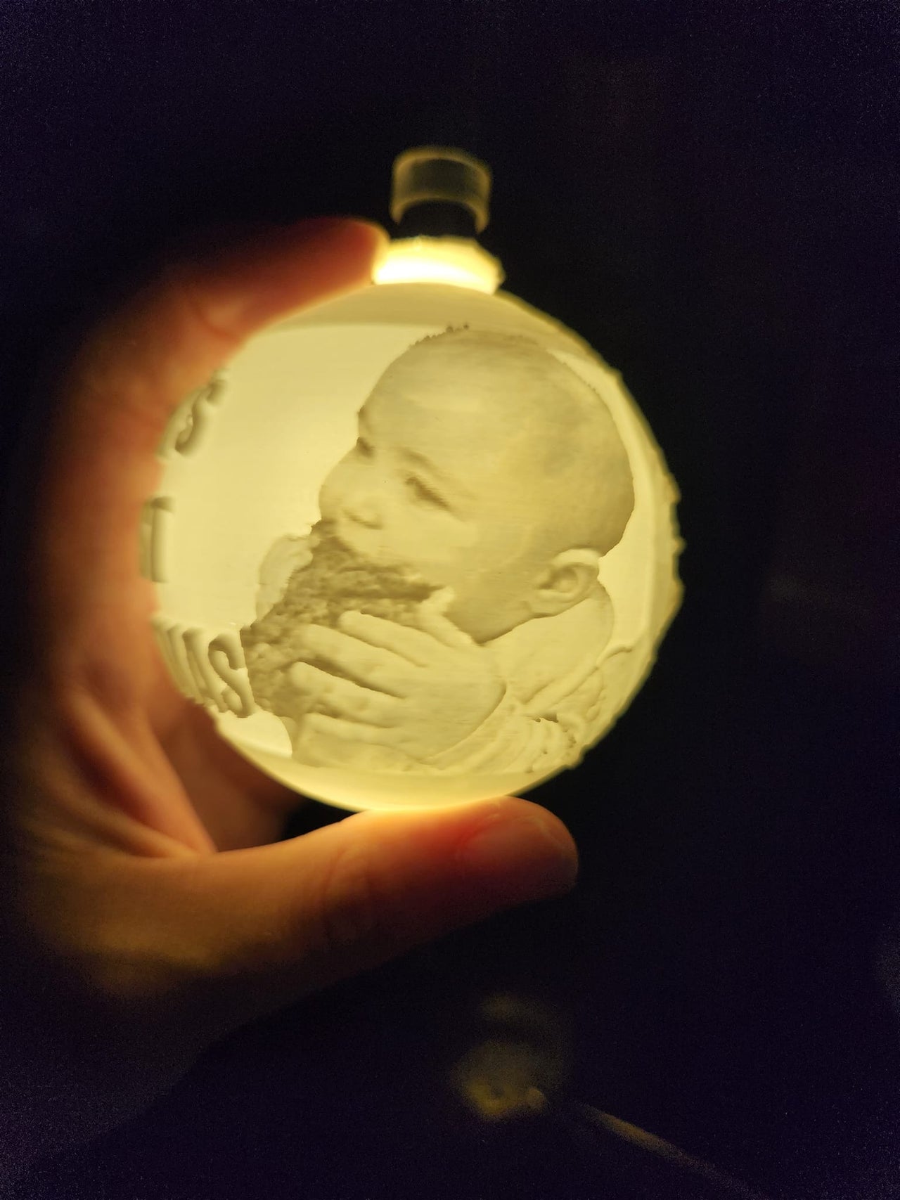 Personalized 3D Printed Lithophane Ornament - Custom Photo Keepsake