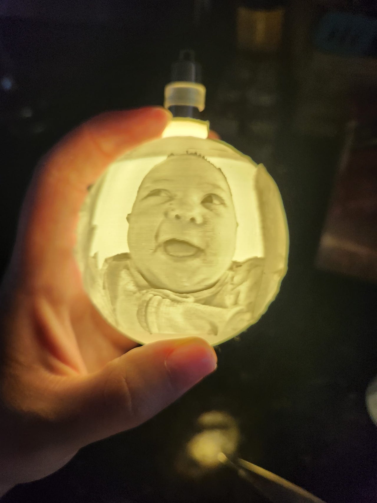 Personalized 3D Printed Lithophane Ornament - Custom Photo Keepsake