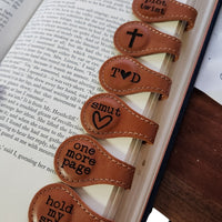 Thumbnail for Word Nerd Magnetic Leather Bookmark