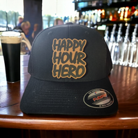 Thumbnail for Happy Hour Hero Leather Patch Trucker Hat