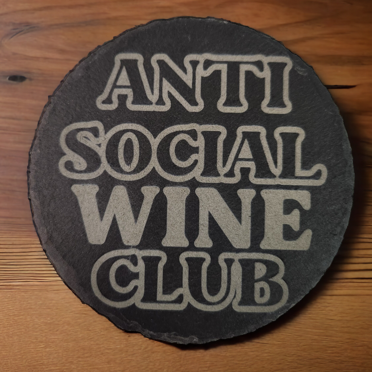 Anti-Social Wine Club Slate Coaster