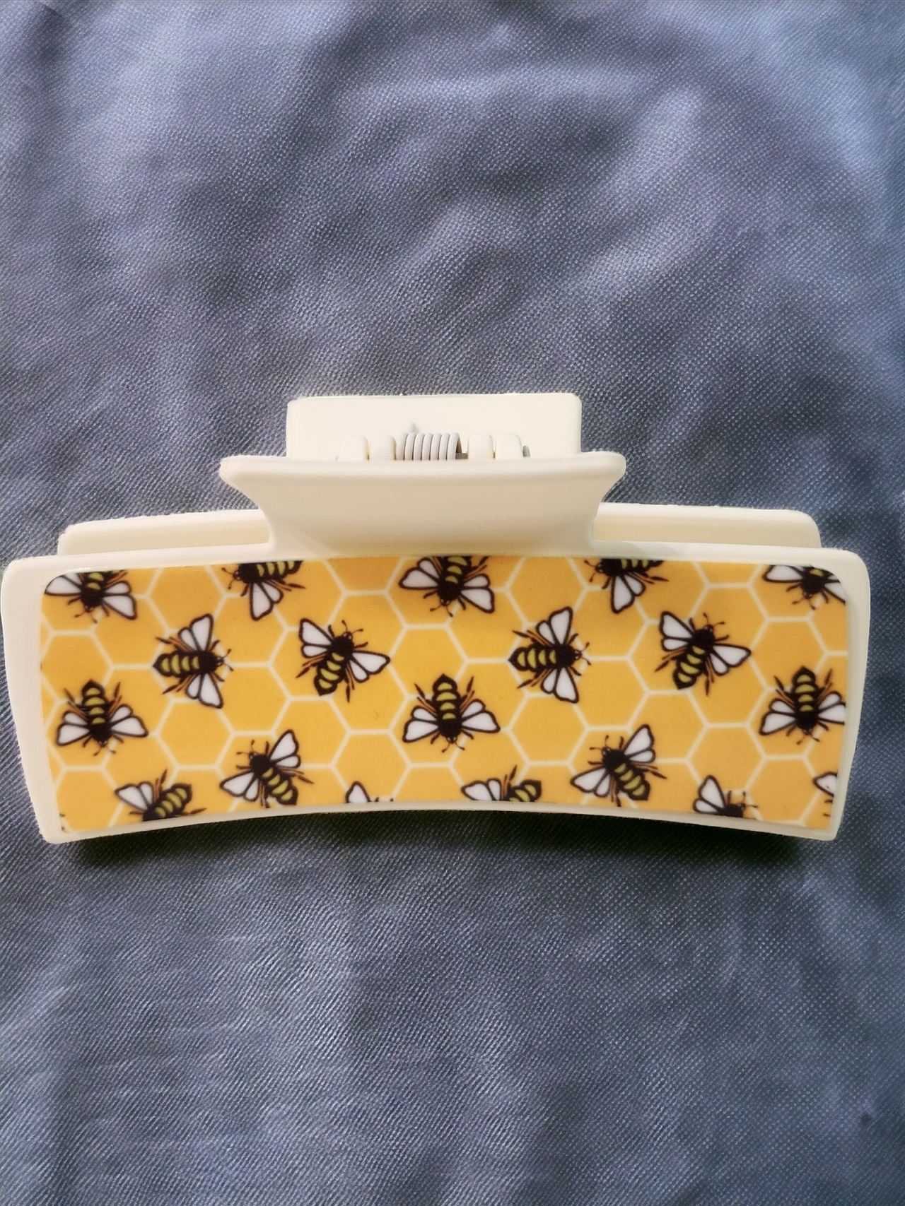 Yellow Honeycomb and Bees Hair Claw Clip