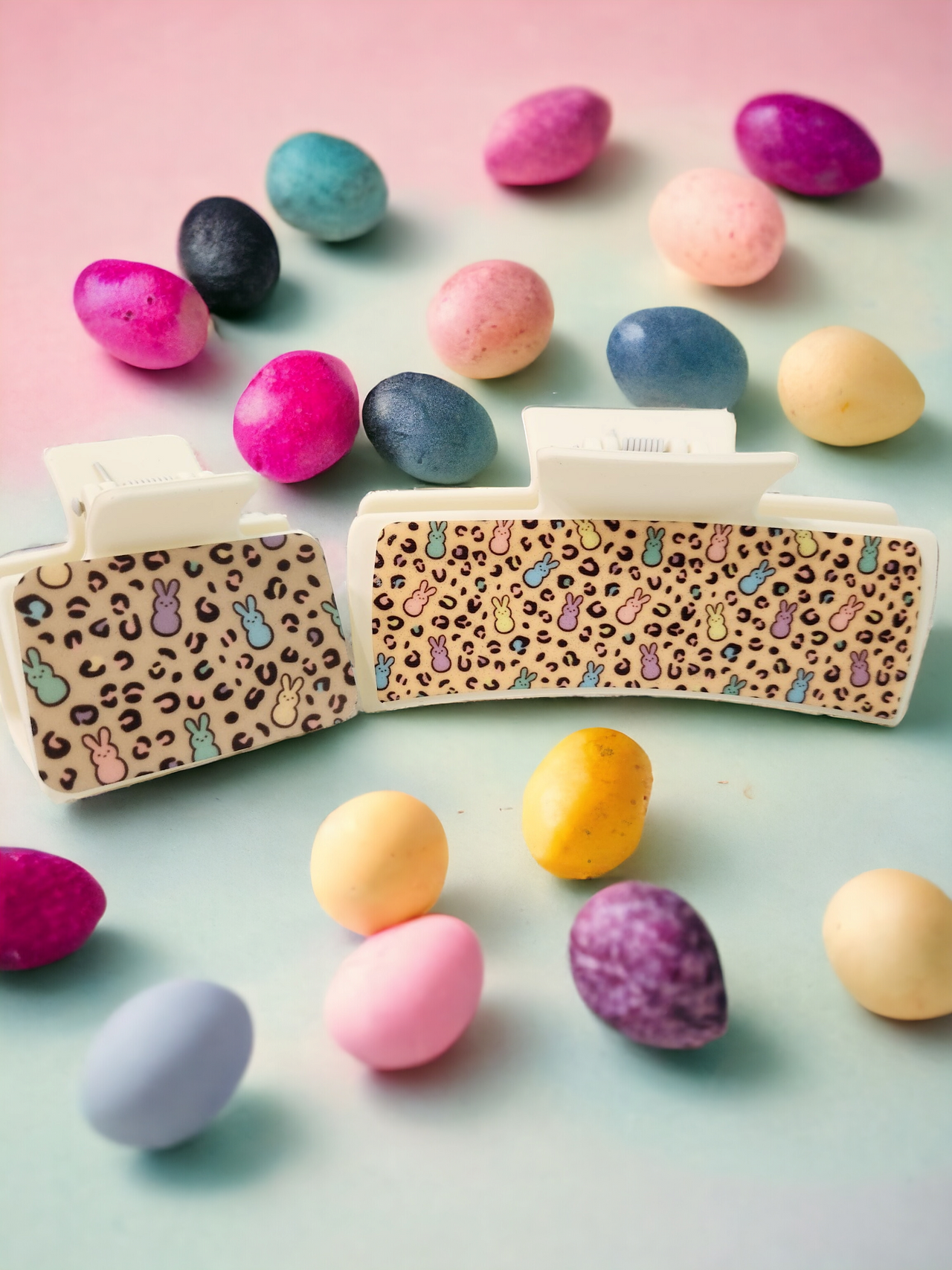 Easter Peep Leopard Pattern Hair Claw Clip
