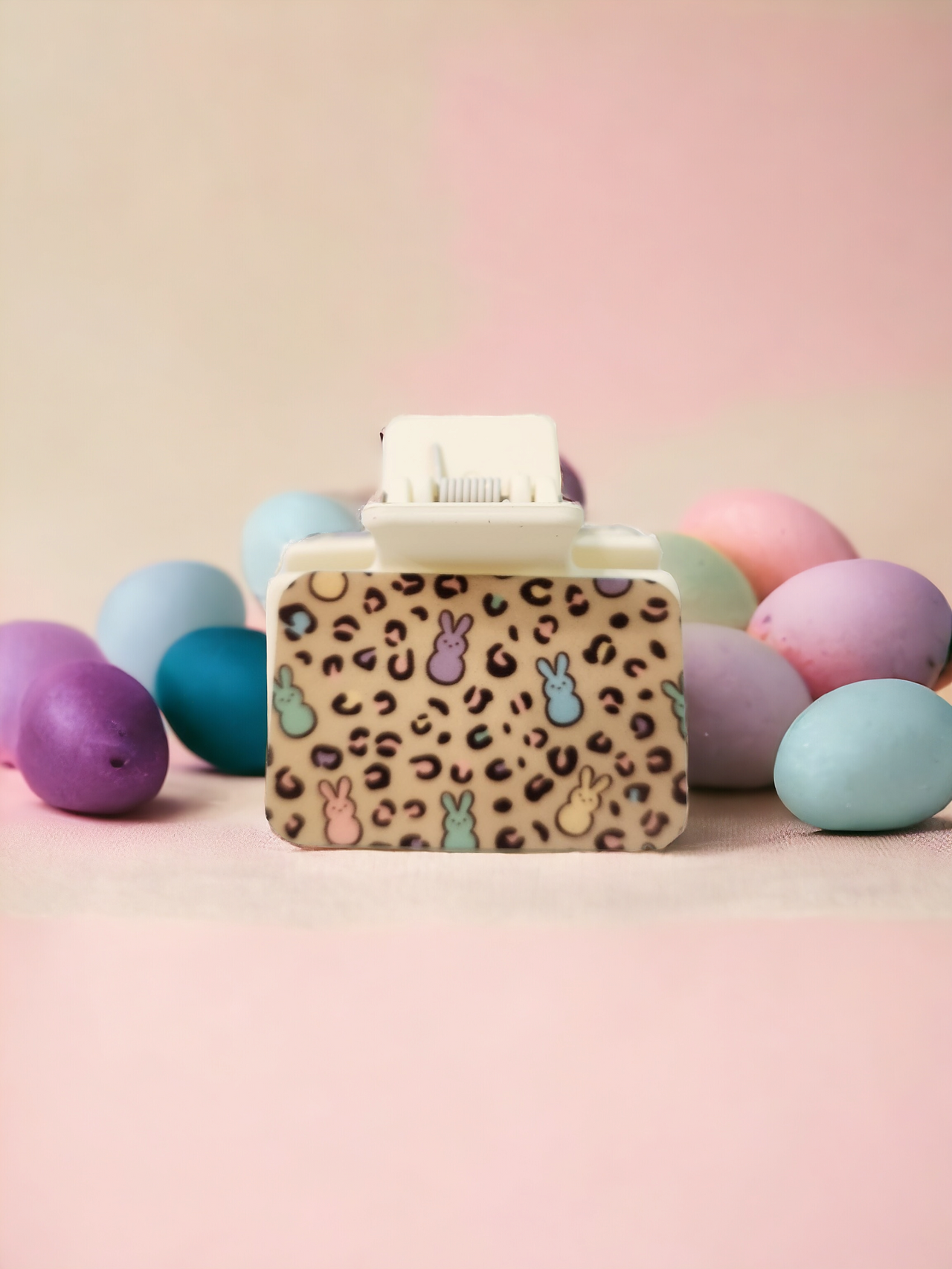 Easter Peep Leopard Pattern Hair Claw Clip