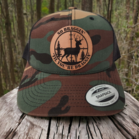 Thumbnail for No Braggin' Til You're Draggin Leather Patch Trucker Hat for Hunting Lovers