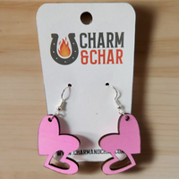 Thumbnail for pink heart dangle earrings