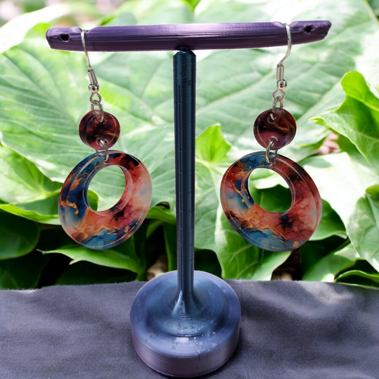 Alcohol Ink Acrylic Dangle Earrings - Hand Designed Artistry