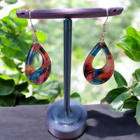 Thumbnail for Alcohol Ink Acrylic Dangle Earrings - Hand Designed Artistry