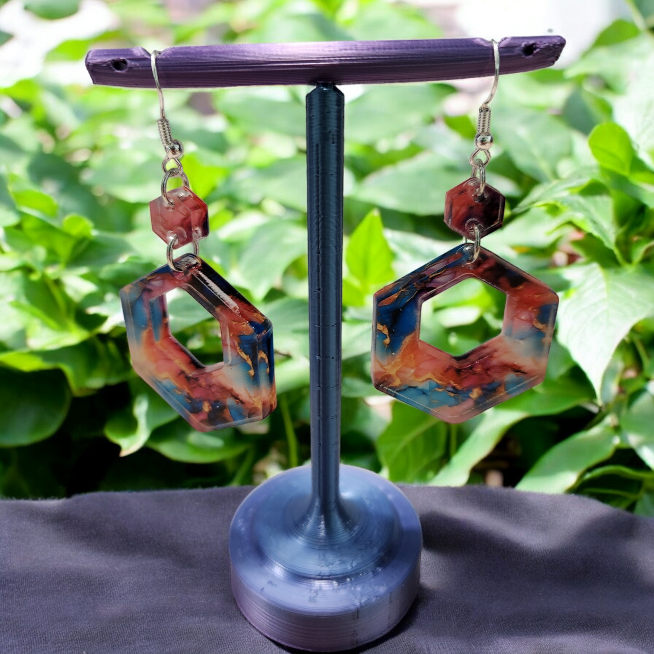 Alcohol Ink Acrylic Dangle Earrings - Hand Designed Artistry