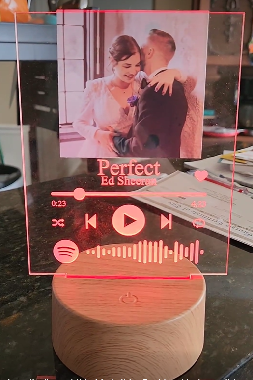 Personalized Acrylic Night Light with Custom Engraving | Couple Song Edition