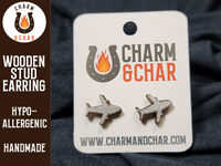 Thumbnail for Airplane Wood Stud Earrings - Aviation Enthusiast Fashion Earring - Stud Earring - Charm and Char