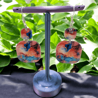 Thumbnail for Alcohol Ink Acrylic Dangle Earrings - Hand Designed Artistry - Dangle Earring - Charm and Char