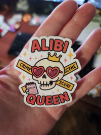 Thumbnail for Alibi Queen Skull Sticker - Sticker - Charm and Char