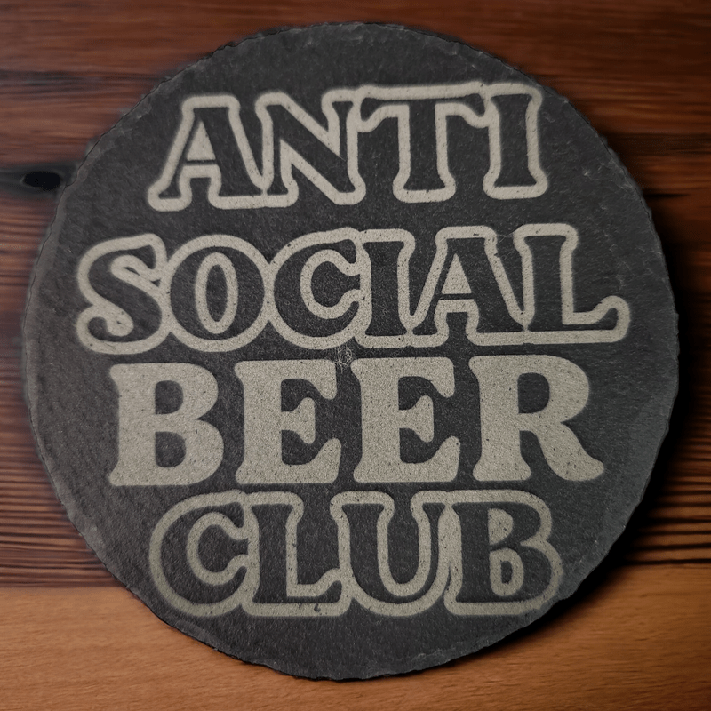 Anti - Social Beer Club Slate Coaster - Slate Coaster - Charm and Char