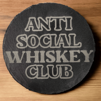 Thumbnail for Anti - Social Whiskey Club Slate Coaster - Slate Coaster - Charm and Char