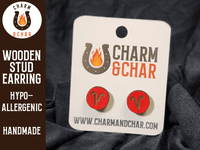 Thumbnail for Aries Wood Stud Earrings - Zodiac Fashion Earring - Stud Earring - Charm and Char