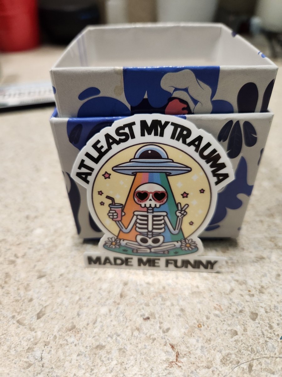 At Least My Trauma Made Me Funny Skeleton Sticker - Sticker - Charm and Char