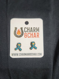 Thumbnail for Awareness Ribbon Wood Stud Earrings - Lifestyle Fashion Earring - Stud Earring - Charm and Char