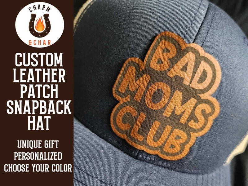 Bad Moms Club Leather Patch Trucker Hats - Classic Colors - Trucker Hat - Charm and Char